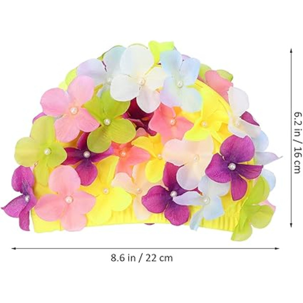 2 stk Retro Floral Petal Badehette Dame Badetilbehør