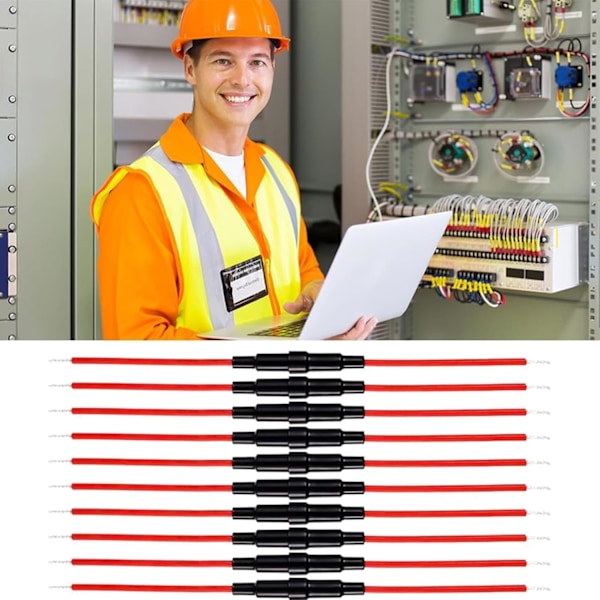 10 stk. 5x20 mm AGC sikringsholder inline skruetype med 16AWG ledning 32V 20A til hurtige glas sikringer