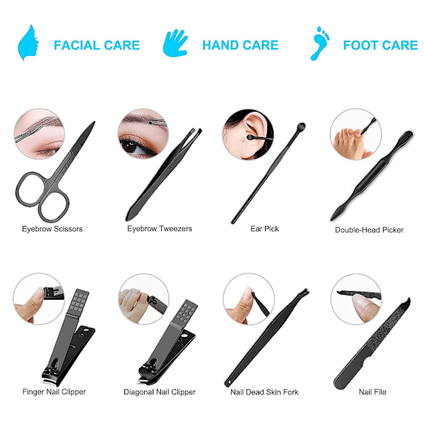 8 st Premium Manikyrset, Nagelklippare, Rostfritt Stål