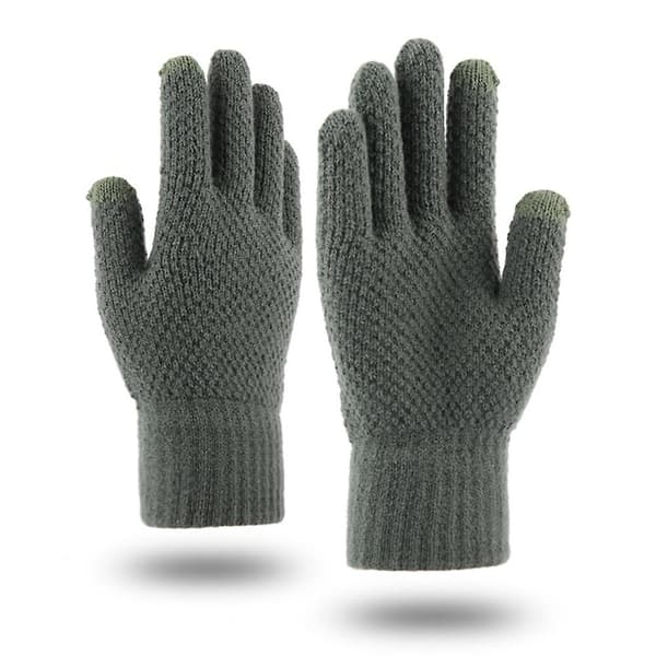 Herr Vinter Stickade Ullvantar Varma Hel Finger Pekskärm Mi