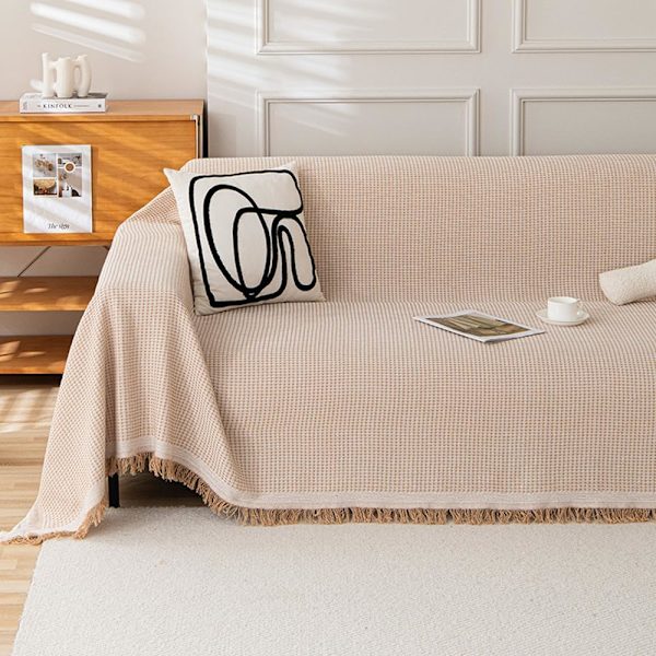Tvättad sofföverdrag, halkfri sektionssoffa överdrag för husdjursmöbler skydd (Khaki, 180X130 cm, enkelsäte utan armstöd)