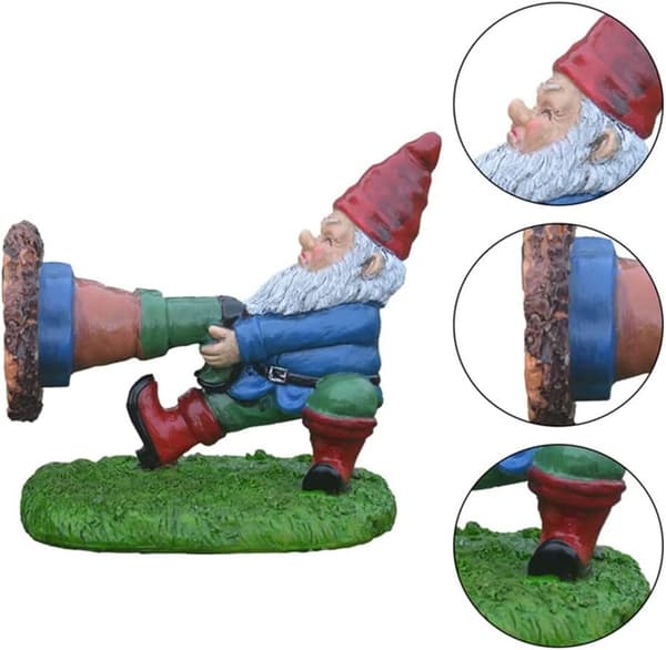 chislim Resin Funny Gnome Garden Ornament, Utomhus Tomtar Figurer