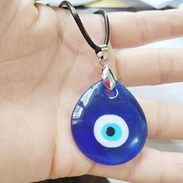 Onde øje halskæde armbånd, blå tyrkisk glas læder reb onde øje halskæde til kvinder mænd heldig beskyttelse halskæde smykker 2 stk