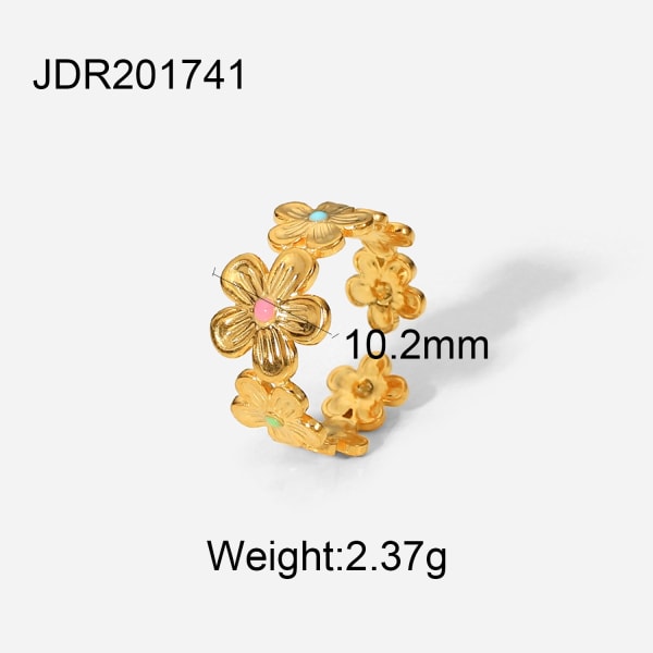 4 stk ringer for kvinner 18K gullring minimalistisk statement ring