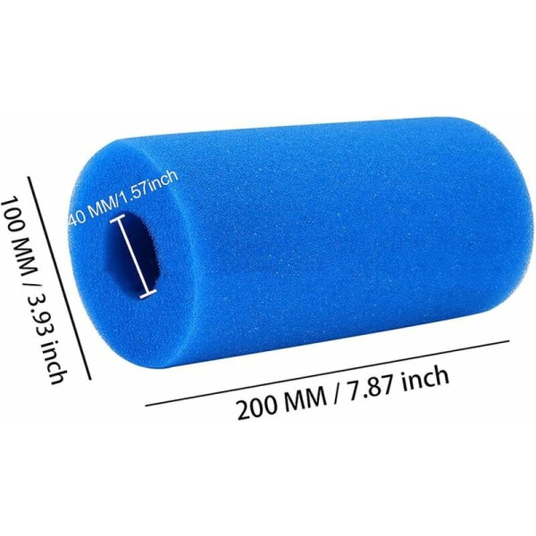 Simfilter i skumgummi för simbassäng, 10 x 20 cm, 2-pack