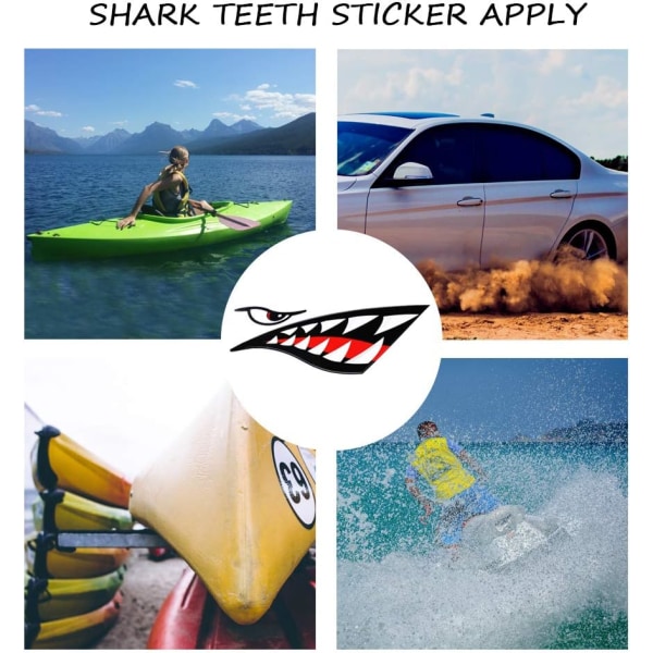 Haj tänder mun dekaler Sticker Kajak båt fiske kanot grafik