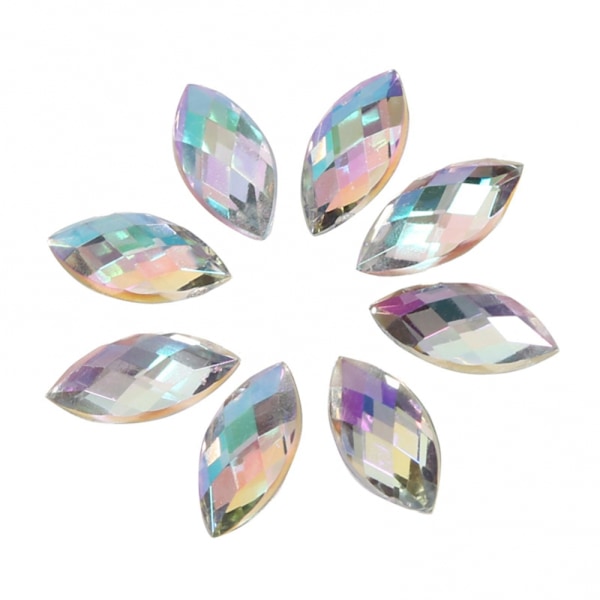 Hesteøyeformede flate akryl-rhinestones for scrapbooking og håndverk i hvitt