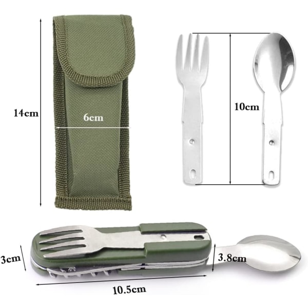 Camping Cutlery Set, 1 Pcs Stainless Steel Folding Tableware, Outdoor Trave