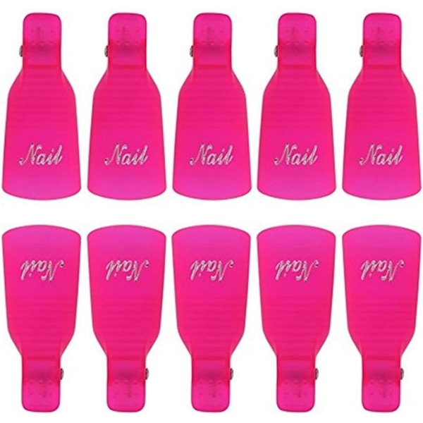 Neglefjerner værktøj, negletang wrap neglespænder sæt negl remover neglekunst soak off clip manicure kit 10 stk. Rose rød