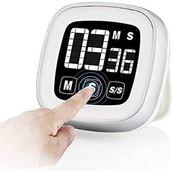 Digital berøringsskjerm elektronisk timer hvit