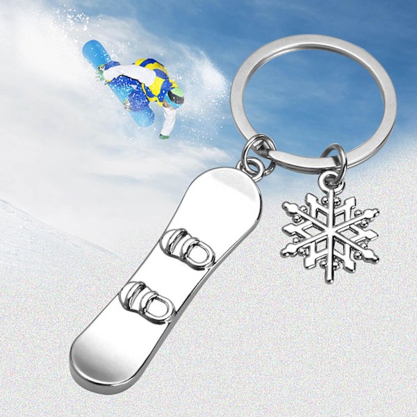 2 stk Vintersports Ski Nøkkelring Snowboard Nøkkelring Spill Liten Gi