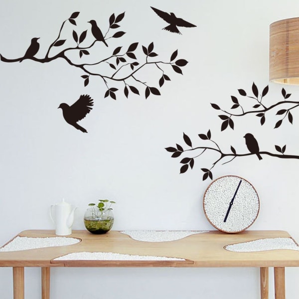 Birds Trees Wall Sticker,Tree Branches Wall Decal, DIY Aftageligt Wall Art Decal M