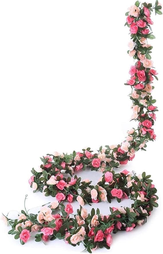 Kunstige roserankeblomsterplanter Kunstig blomst hengende roseeføy