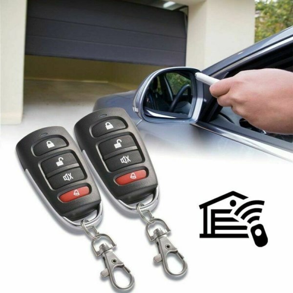 Set med 2 Universal Garage Door Cloning Key Fob Remote Control 433
