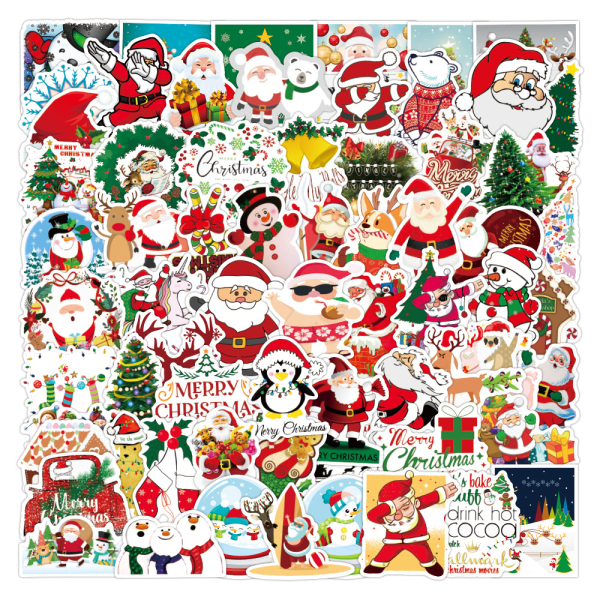 Christmas Stickers Pack for Water Bottles, Cards, Scrapbooking, Crafts - Holiday