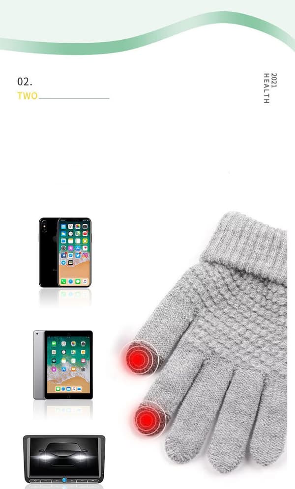 Dame Vinter Touchscreen Handsker Termisk Kabel Strik Uld Fleece