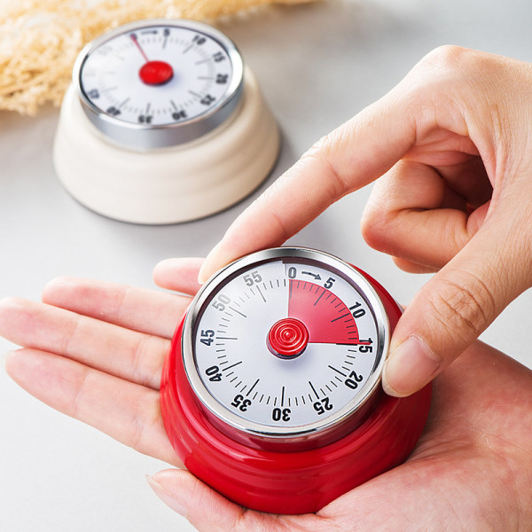 Mekanisk kökstimer, adsorberbar magnetisk timer, vattentät rostfritt stål återanvändbar timer, 60 minuters nedräkning, lämplig för kök