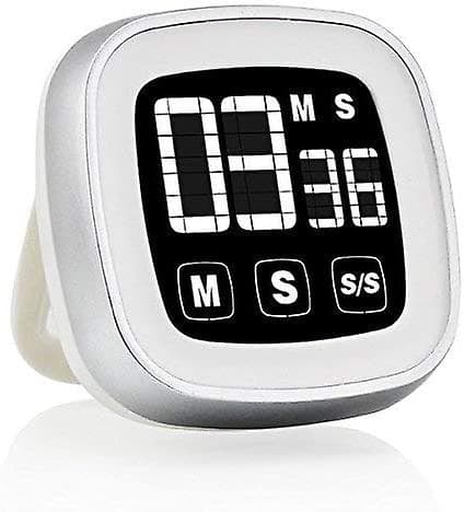 Digitalt touchskærm elektronisk timer hvid