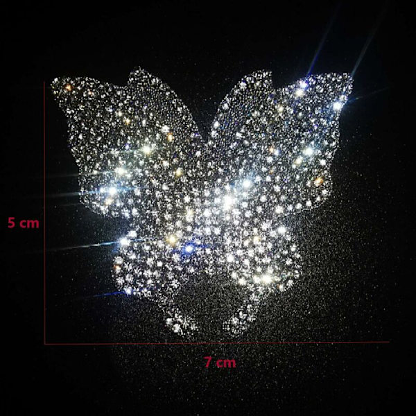 3 stk krystallbilklistremerker, Bling Butterfly Crystal Rhinestone Car