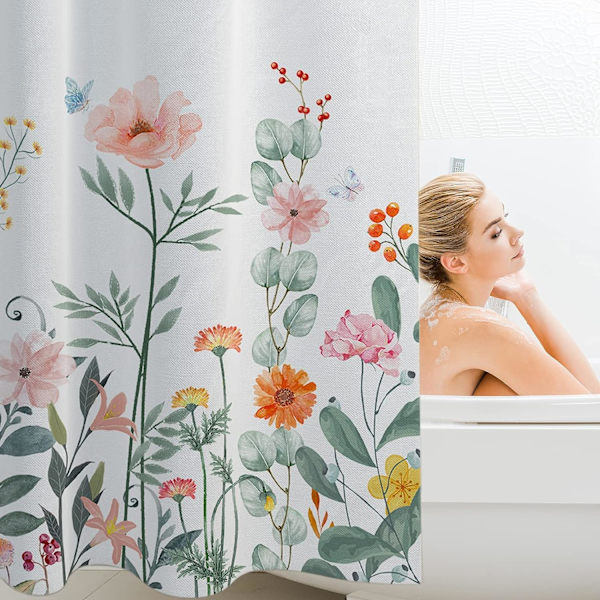 Boheme badeforhæng, blomster badeforhæng, farverigt vestligt rose badeforhæng, sommer badeforhæng, moderne badeforhæng