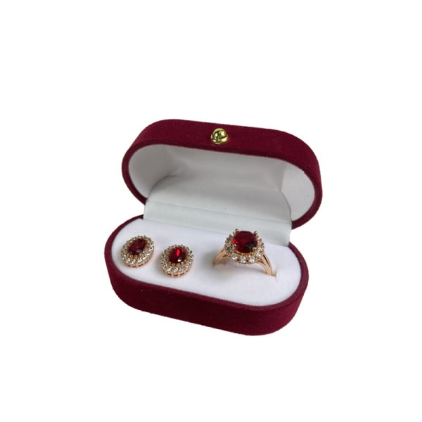 3st Bärbar Dubbla Ringar Box Display Smycken Presenthållare Weddin