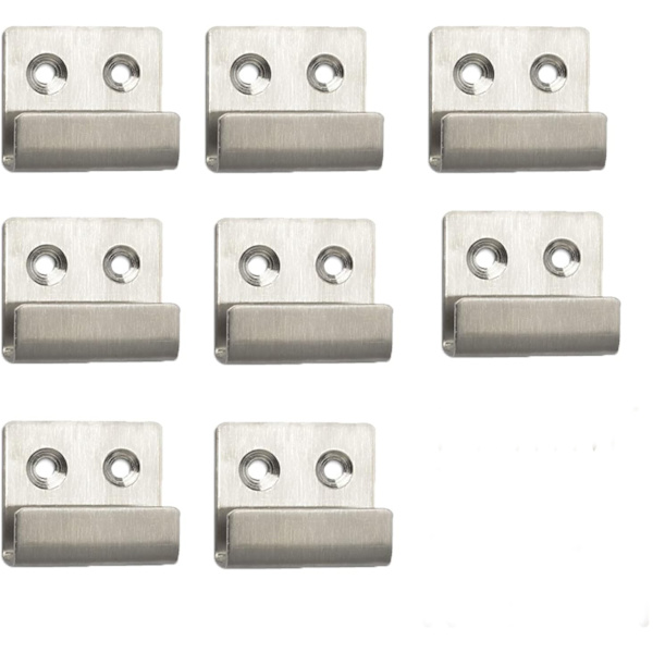 8 stk. robuste vægkroge, U-formet firkantet krog, vægkrog i rustfrit stål, til brug i badeværelse, køkken, garageophæng, robust krog, 4*2.5*3.5cm