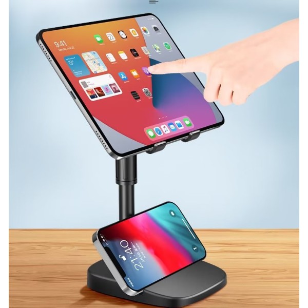 Justerbart bordstativ, der er kompatibelt med alle mobiltelefoner, tablets