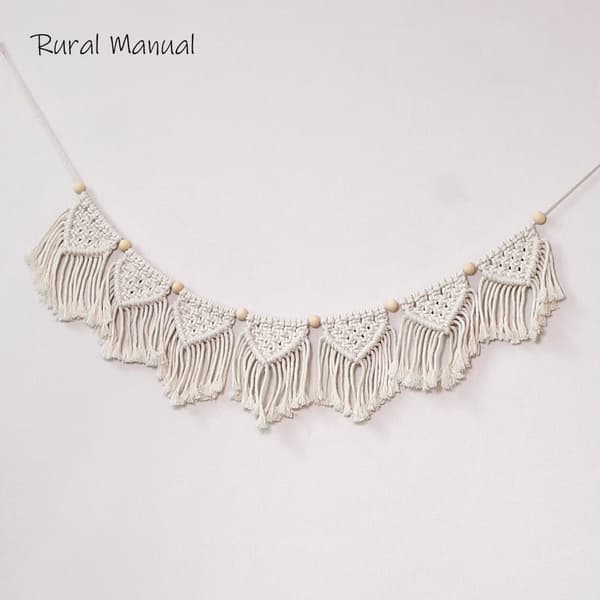 Set med 2 st Macrame väggbonad, Chic Modern Woven Tapestry, Handgjord heminredning