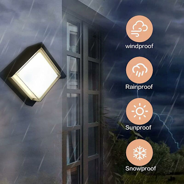 12W LED-seinävalaisin ulkoseinä IP65 vedenpitävä ulkoseinä LED-seinävalaisin musta seinävalaisin ulko- ja sisätiloihin