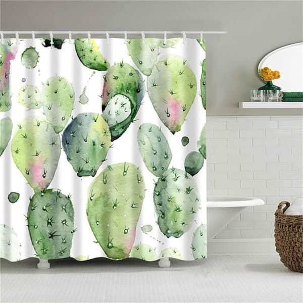 Duschdraperi 90x180cm,Kaktus Duschdraperi Anti-mögel,Polyester Vattentät