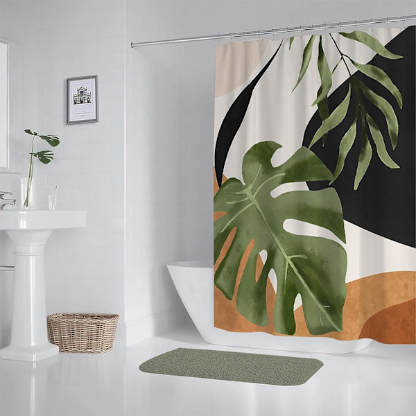 Duschdraperi Vattentät Polyester Duschdraperi Set med 12 Krokar