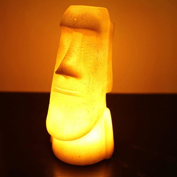 Home Decor Easter Island Head Statue Light Moai Garden Statue Nig