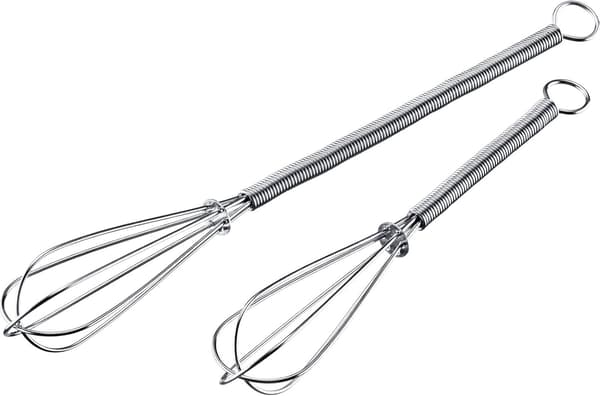 2 Mini Vispar, Rostfritt Stål, 15cm och 20 cm Längd, Silver