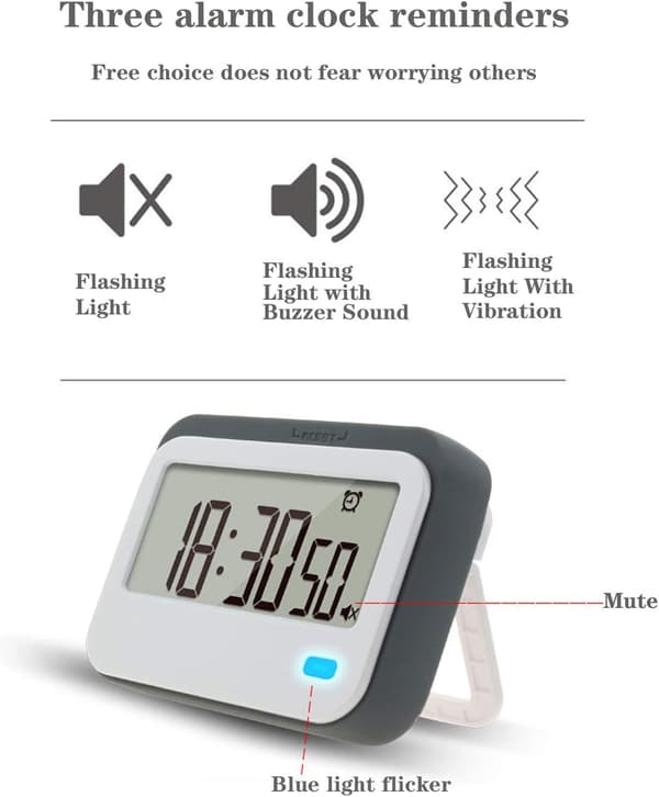 Digital køkkentimer, lydløs blinkende lys og magnetisk stativ Kitc
