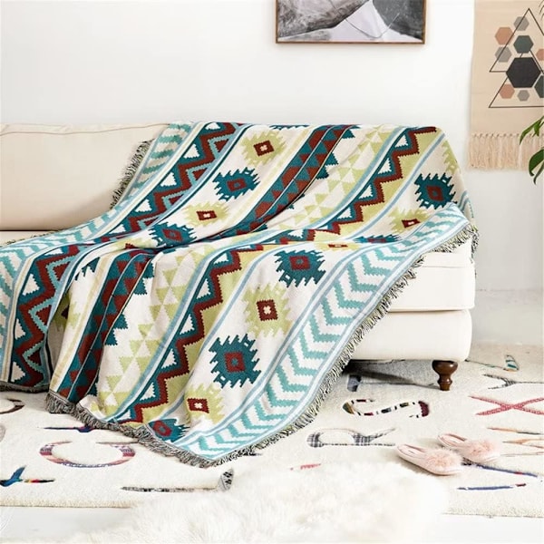 Southwest filt kast dubbelsidig Aztec Southwest kast multifunktionellt överdrag för soffa stol soffa säng utomhus strand resa 90*150cm