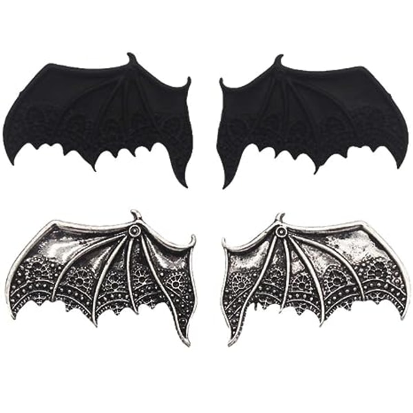 2 Par Halloween Bat Clip Horror Bat Wings Hårnål Punk Hallowe