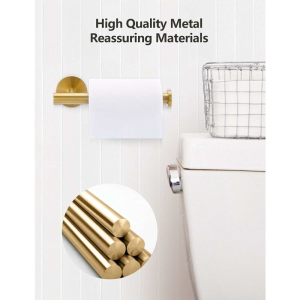 Toalettpappershållare, Borstad guld Sus304 Rostfritt stål Wall Mou