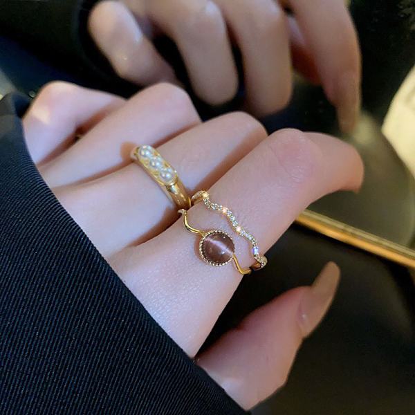 2 stk. Justerbar Åben Hjerte Ring Konstellation Måned Bånd