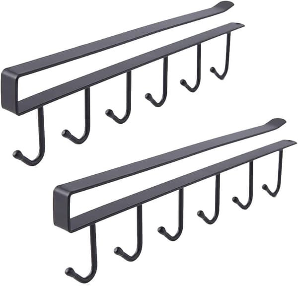 2-pack förvaringskrokar för koppar, vinglas, köksredskap, bälte