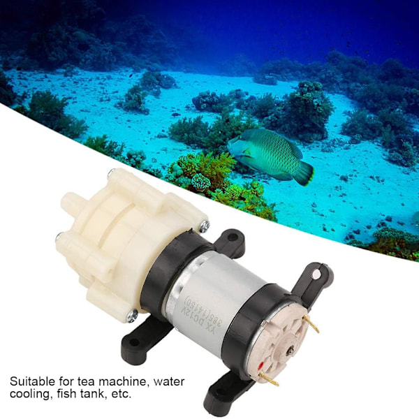 12VDC membranpumpe, mini elektrisk sugepumpe, ultra-stille design til tekande, vandkøling, fiskebeholder osv.