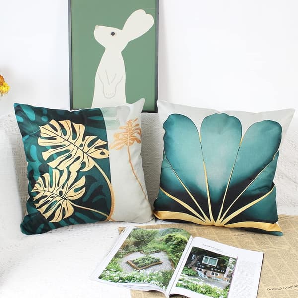 Set med 4 moderne linputetrekk 45x45cm Til sofa, stue