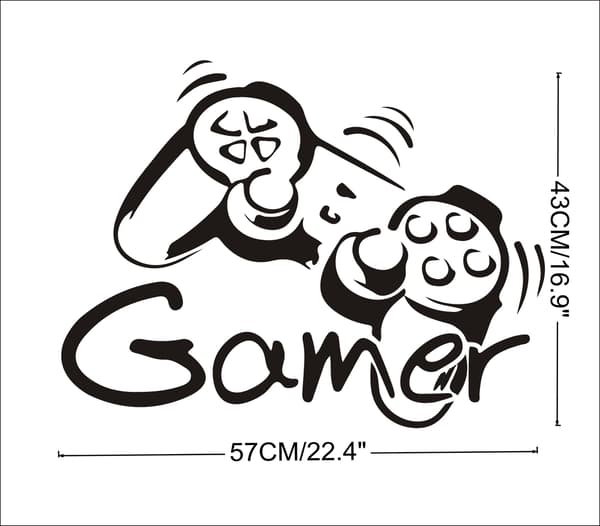 1 kpl seinätarra Gamer Gamer Controller Decoration Art
