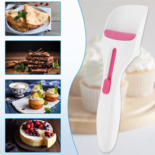 Kakedeigfordelingsøse, en-trykks glideknapp melpasta dispenser deigøse for DIY-baking (1 stk)