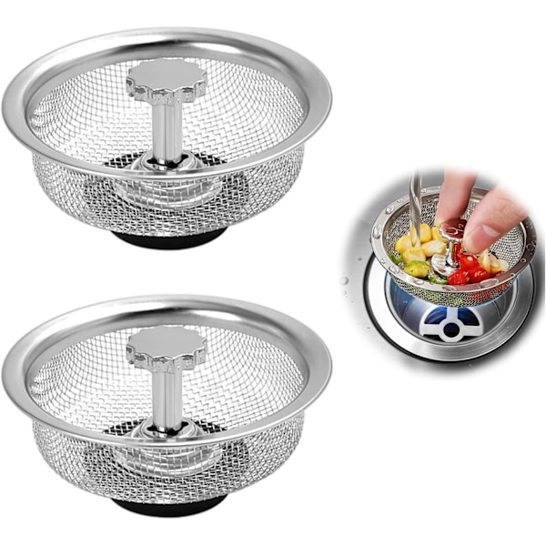 2 kappaletta ruostumattomasta teräksestä valmistettuja allasfiltteriä INOX-allassiivilä