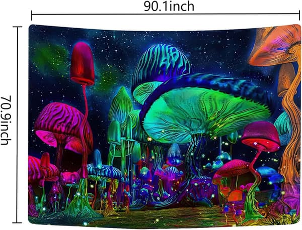 (90,1 x 70,9 tommer) Trippy soppteppe Nattehimmel estetisk