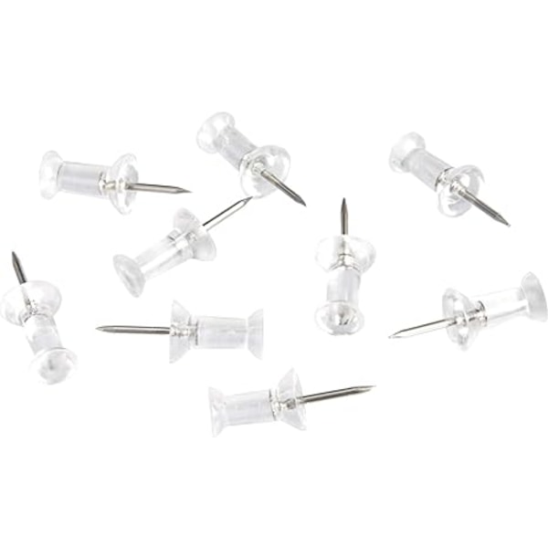 Amazon Basics Push Pins Tacks, Klar plast huvud, Stålspets, 100-pack