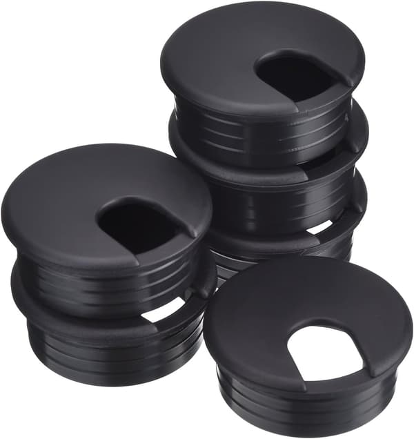 45 mm Sorte Bordgennemføringer Ledningsgennemføring Wire Kabelgennemføring PC Computerbord Plastik Kabelhul Dæksel (6 stk.)
