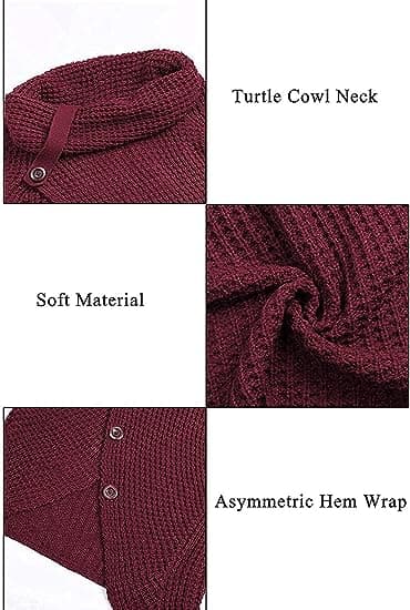 Pige Sweaters Knap Lukket Hals Asymmetrisk Kant Wrap Pullov