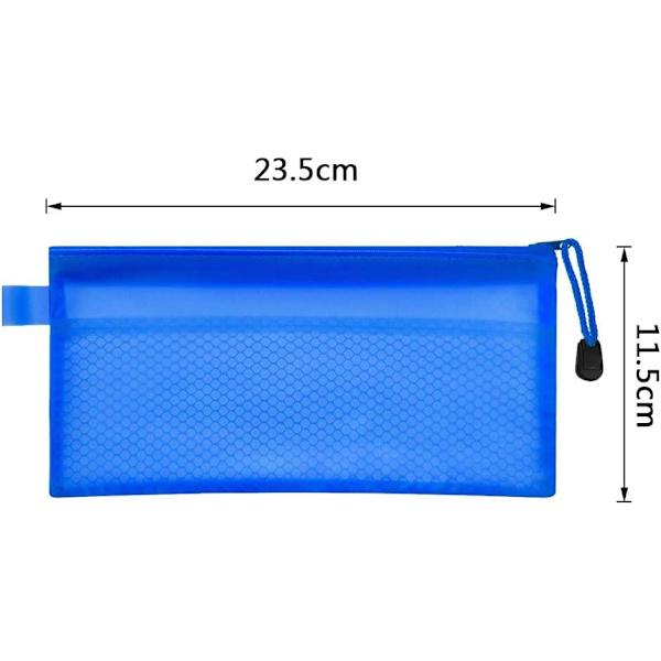 16 st transparenta pennfodraler lot färgglada vattentäta förvaringsväska pennlåda pennfodral toalettväska A6 PVC-mapp reseväska pennfack myntväska mappar (slumpmässig färg)