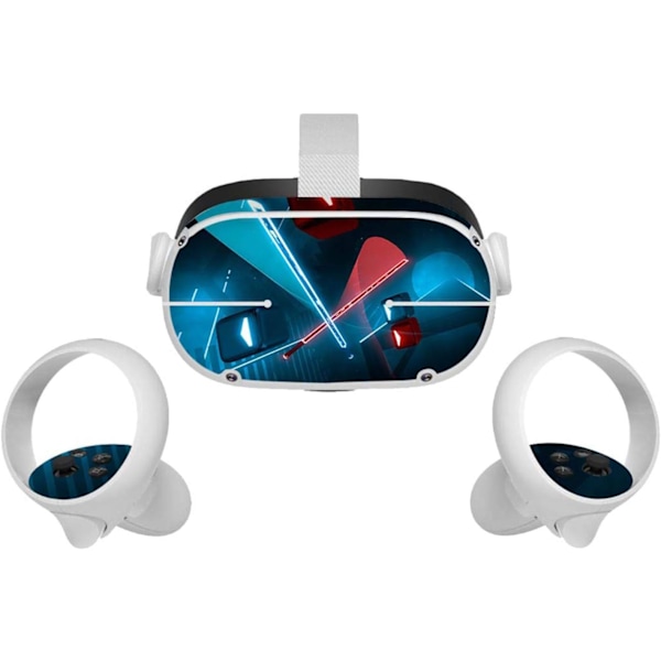 Alt i ett VR-brilleskinn-klistremerke kompatibelt med Oculus-Quest 2
